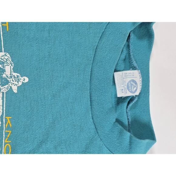 Vintage 80s Ft Knox Heavy Metal Shirt Teal Size Small - Picture 4 of 4